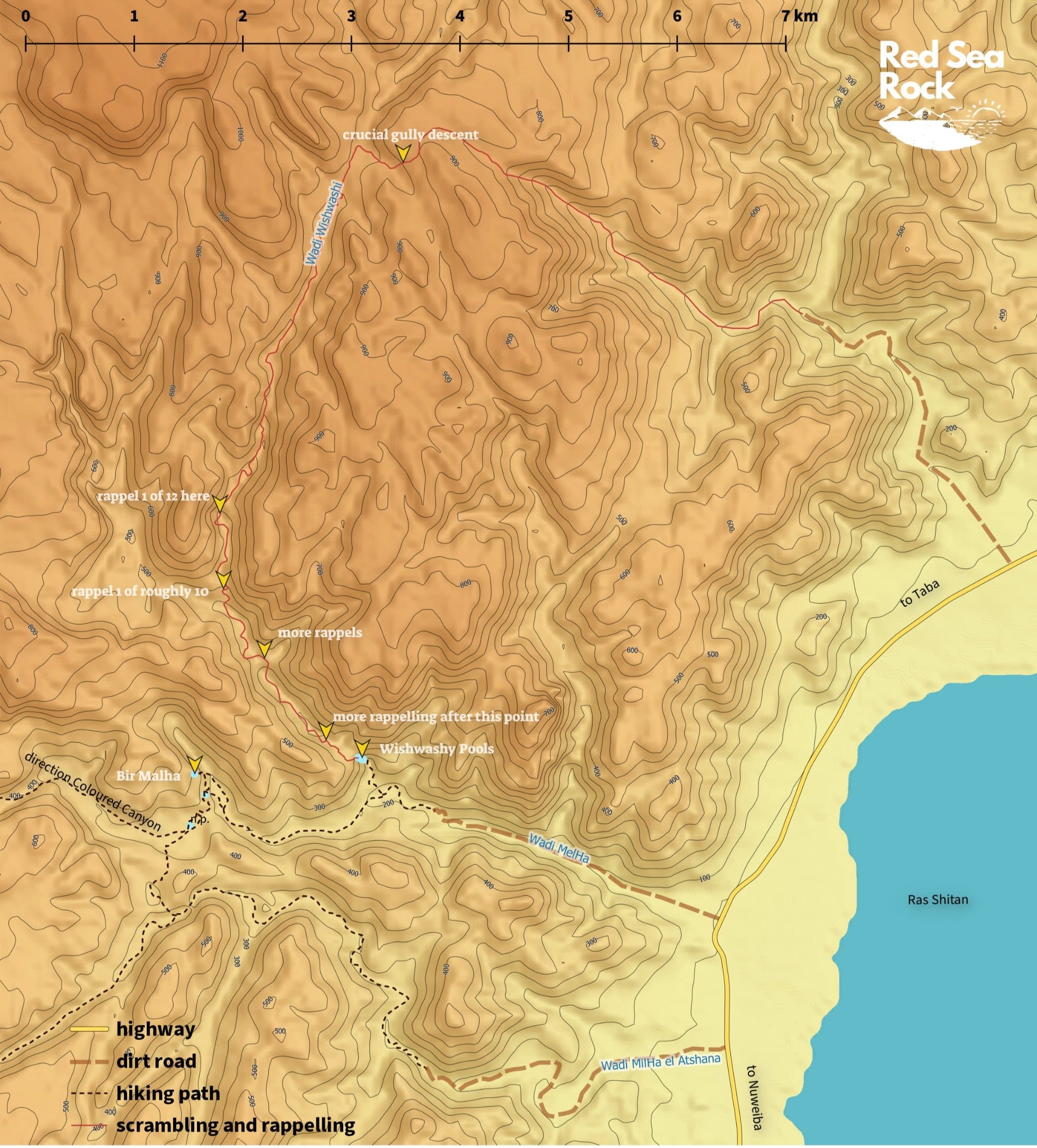 Topo: The Wishwashy Canyon Descent