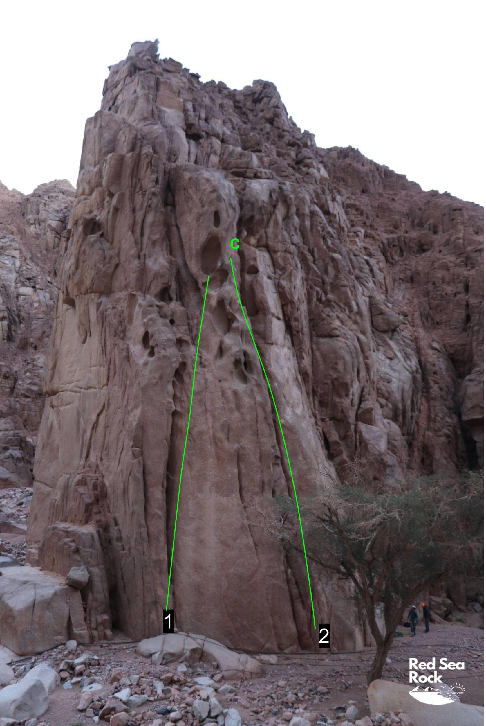 Topo: North Face of the Acacia Pillar