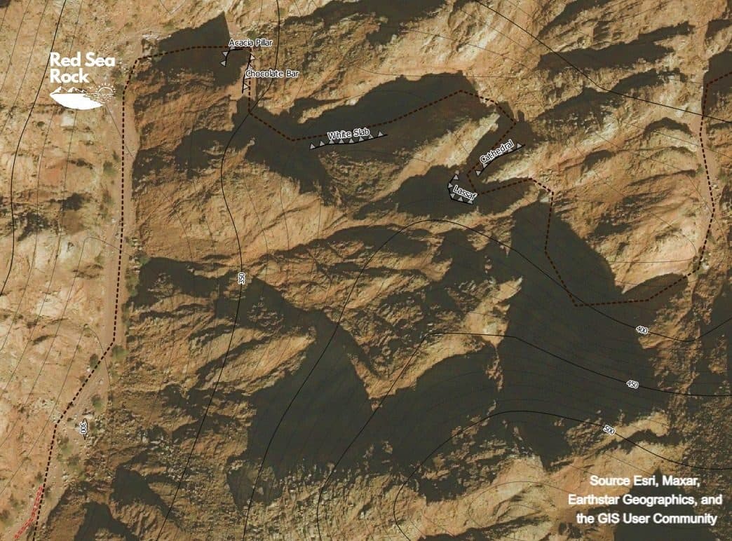 Wadi Shellal walls overview