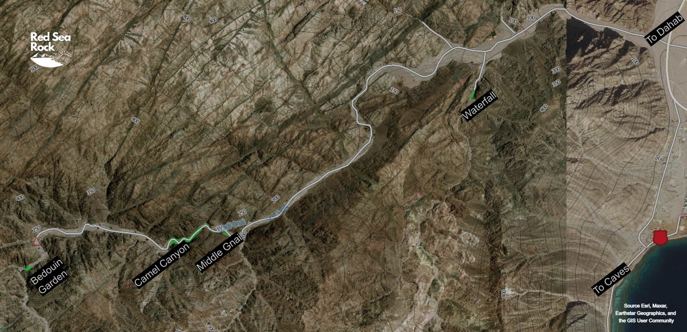 Wadi Gnai walls overview