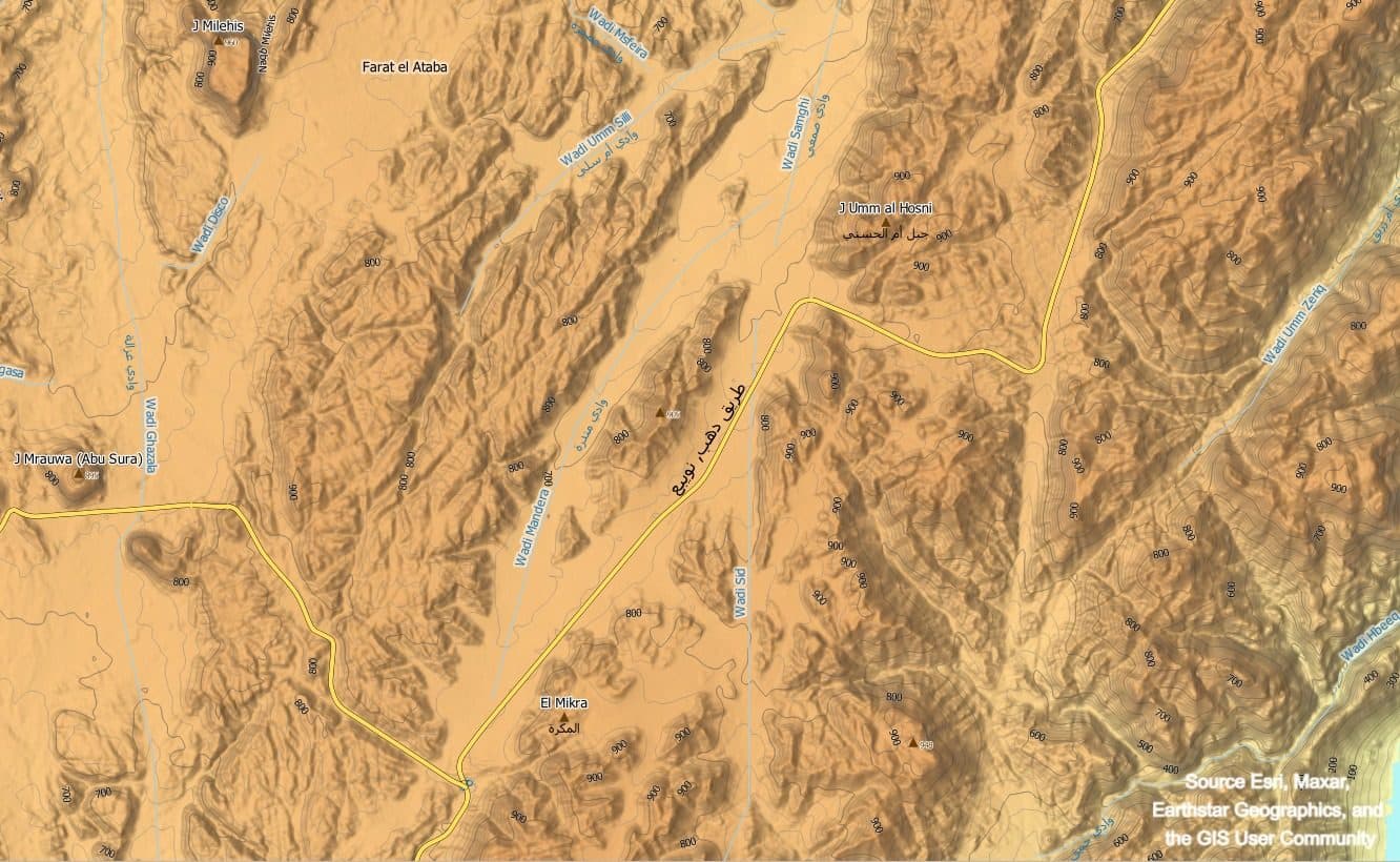 Jebel Milehis access map