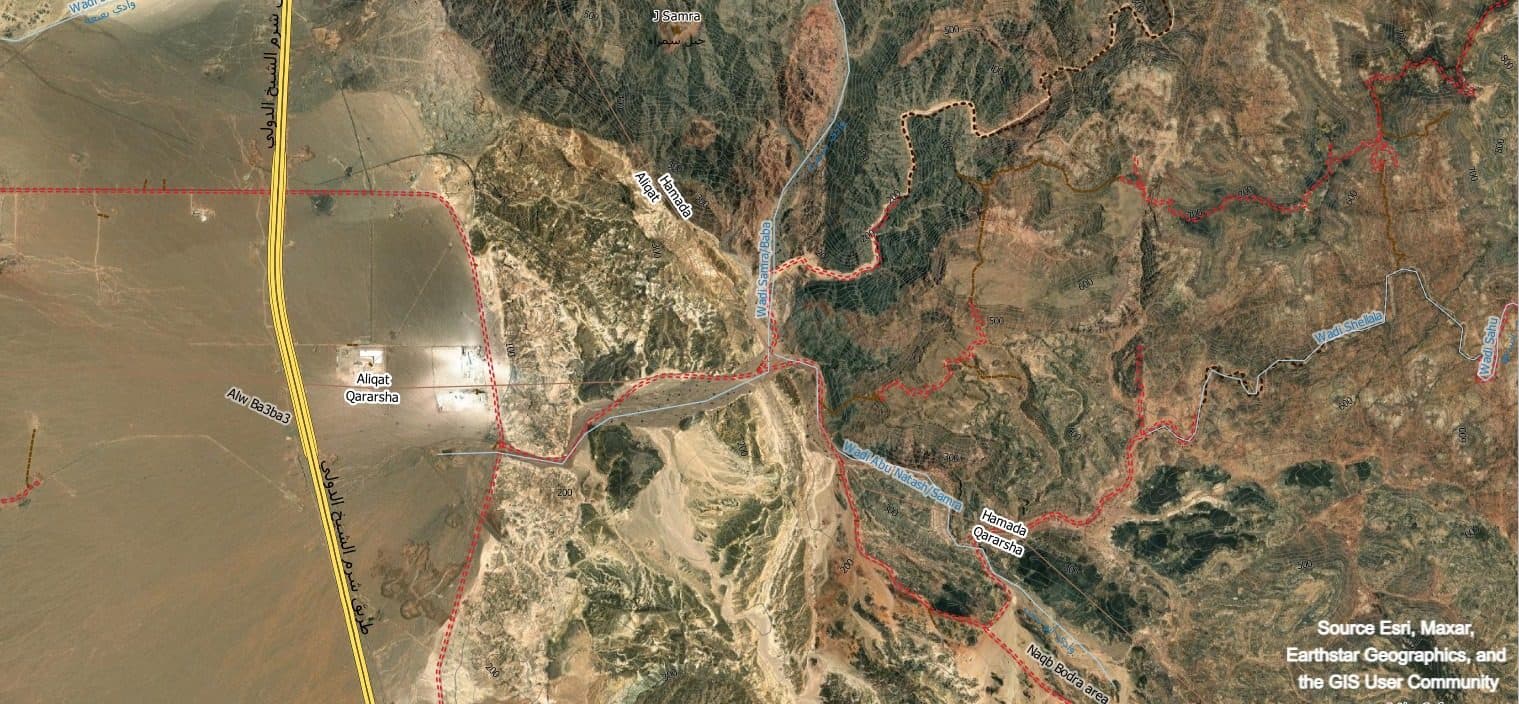 Wadi Shellal access map