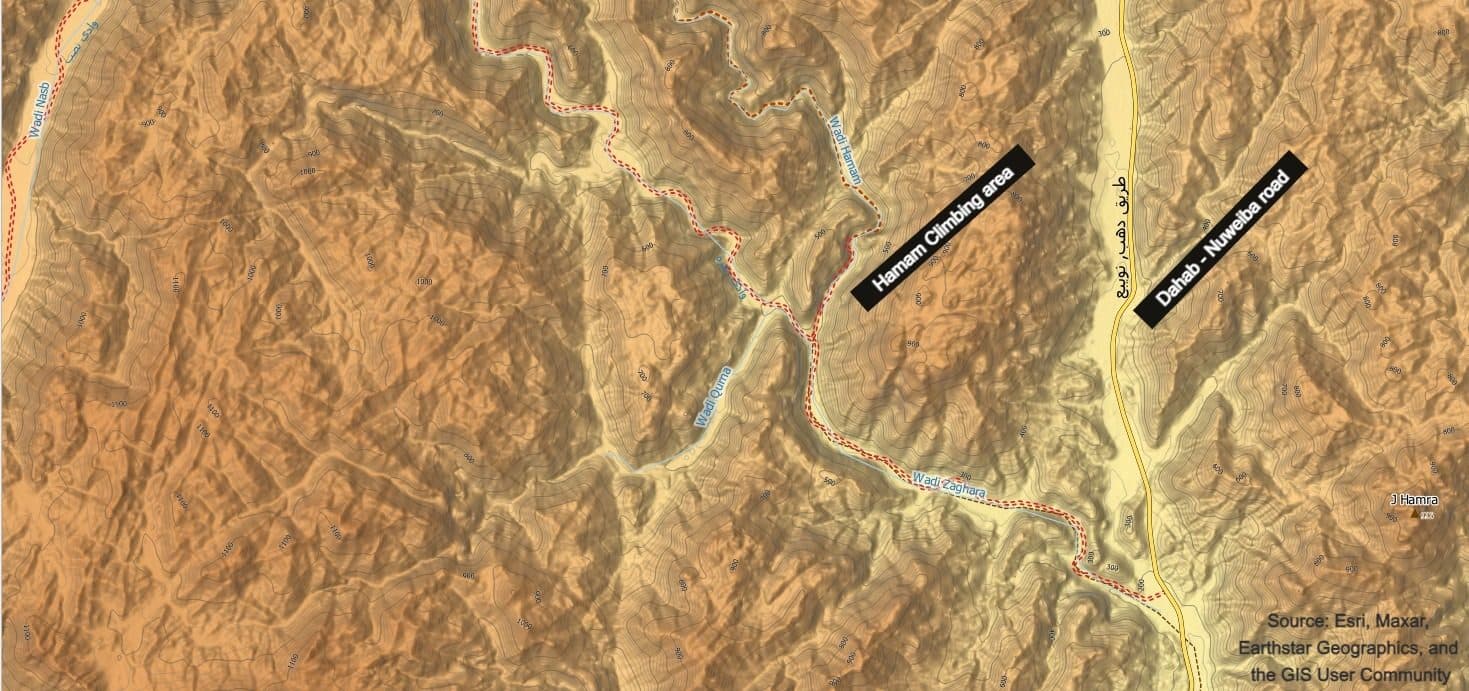 Wadi Hamam access map