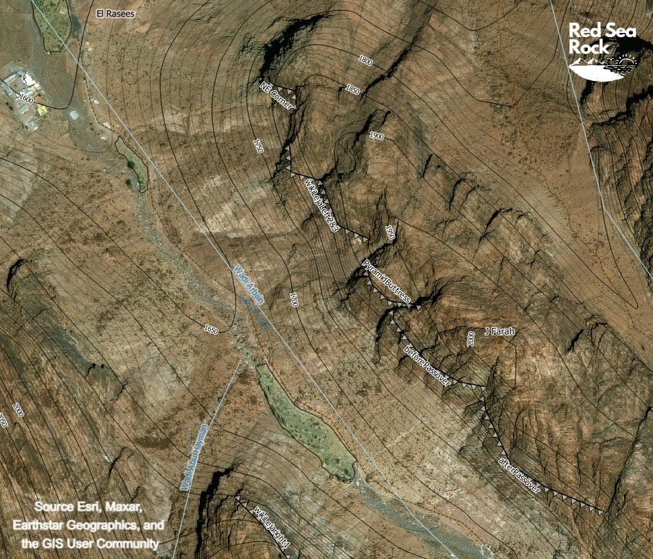 Jebel Fara walls overview