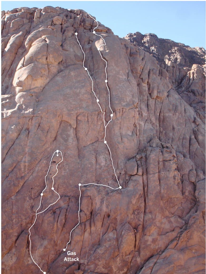 Topo: Jebel Abu Mahshour East Face (Nun's Flake)